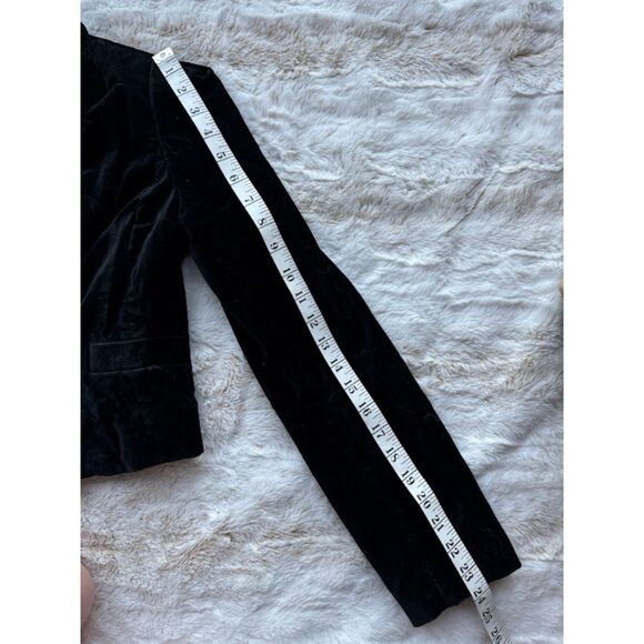 She Said Womens Black Cropped Velveteen Y2K Casual Professional Stylish Blazer 0 - Picture 7 of 8